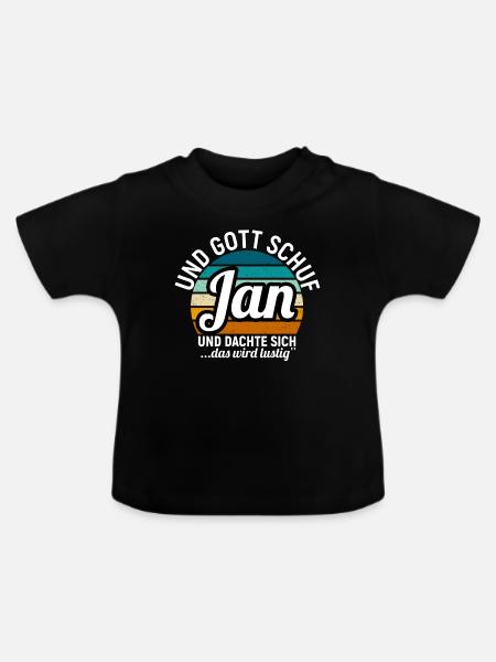 Jan - Baby Bio-T-Shirt mit Rundhals - Schwarz