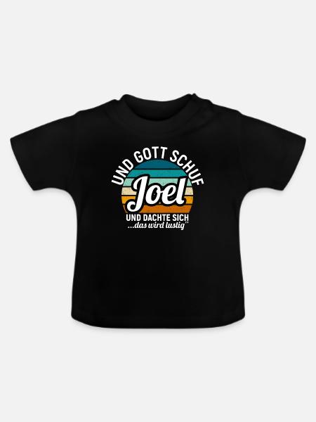 Joel - Baby Bio-T-Shirt mit Rundhals - Schwarz