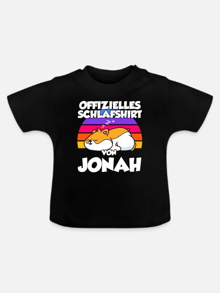 Offizielles Schlafshirt Von Jonah - Baby Bio-T-Shirt mit Rundhals - Schwarz