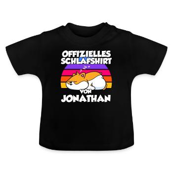 Offizielles Schlafshirt Von Jonathan - Baby Bio-T-Shirt mit Rundhals - Schwarz - Vorne