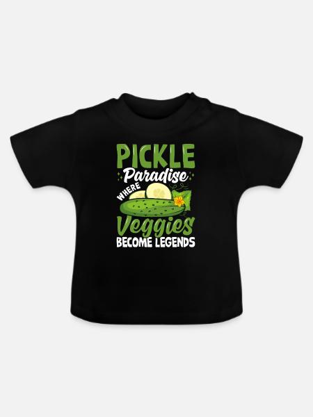 Pickle paradise- Gurken Geschenk - Baby Bio-T-Shirt mit Rundhals - Schwarz