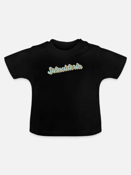 Schneidern Abschluss-Geschenk Textil-Schneiderin - Baby Bio-T-Shirt mit Rundhals - Schwarz