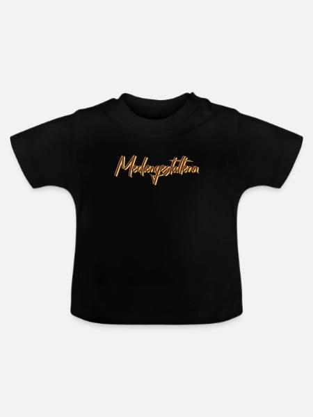 Designer Abschluss-Geschenk Mediengestalterin - Baby Bio-T-Shirt mit Rundhals - Schwarz