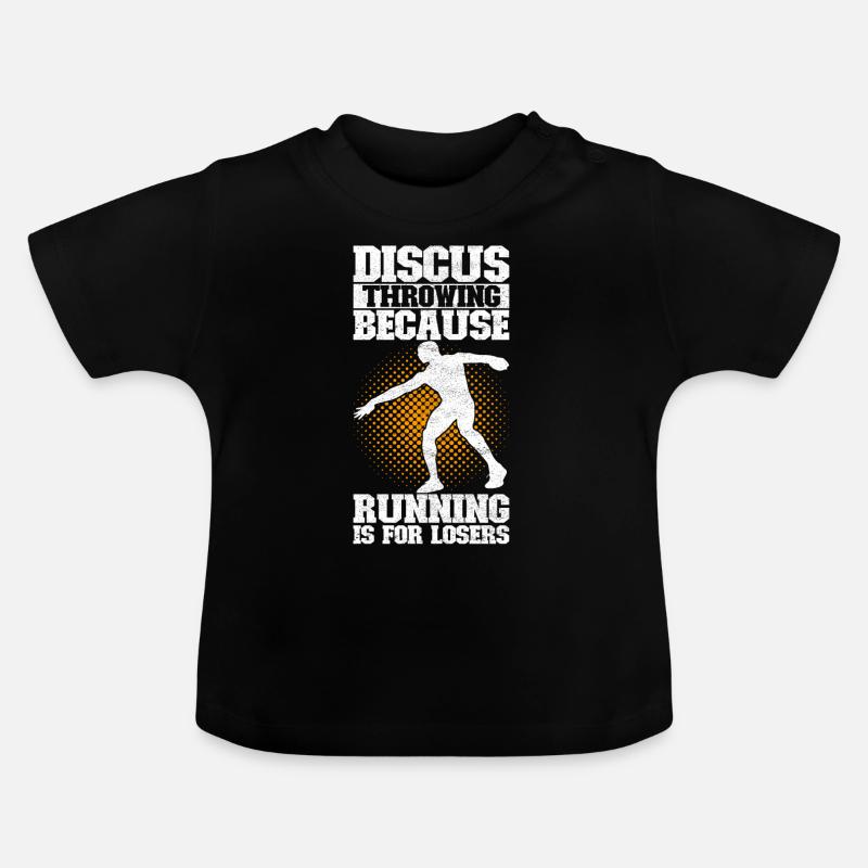 Lancer du disque Lancer du disque - T-shirt bio col rond Bébé - noir
