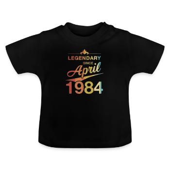 40th Birthday Legendary April 1984 Volume 84 - Baby Organic T-Shirt with Round Neck - black - Front