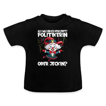Karneval Kostüm Fasching Fastnacht - Baby Bio-T-Shirt mit Rundhals - Schwarz - Vorne
