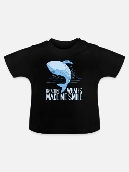 Wale Walfisch - Baby Bio-T-Shirt mit Rundhals - Schwarz