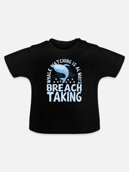 Wale Walfisch - Baby Bio-T-Shirt mit Rundhals - Schwarz