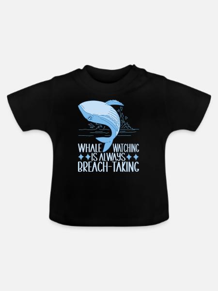 Wale Walfisch - Baby Bio-T-Shirt mit Rundhals - Schwarz
