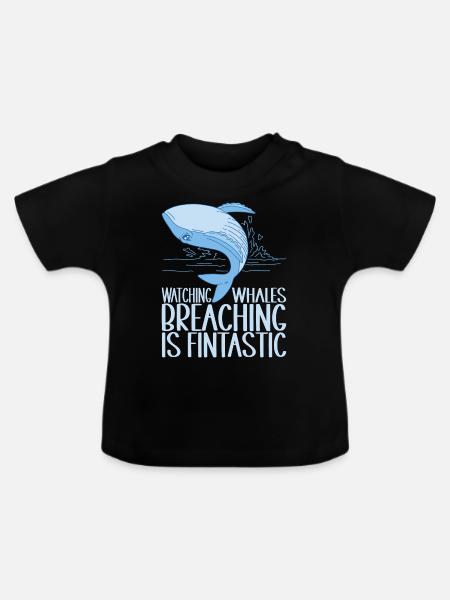 Wale Walfisch - Baby Bio-T-Shirt mit Rundhals - Schwarz