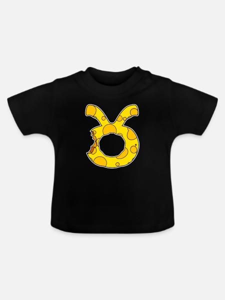 Sternzeichen Stier Symbol - Baby Bio-T-Shirt mit Rundhals - Schwarz