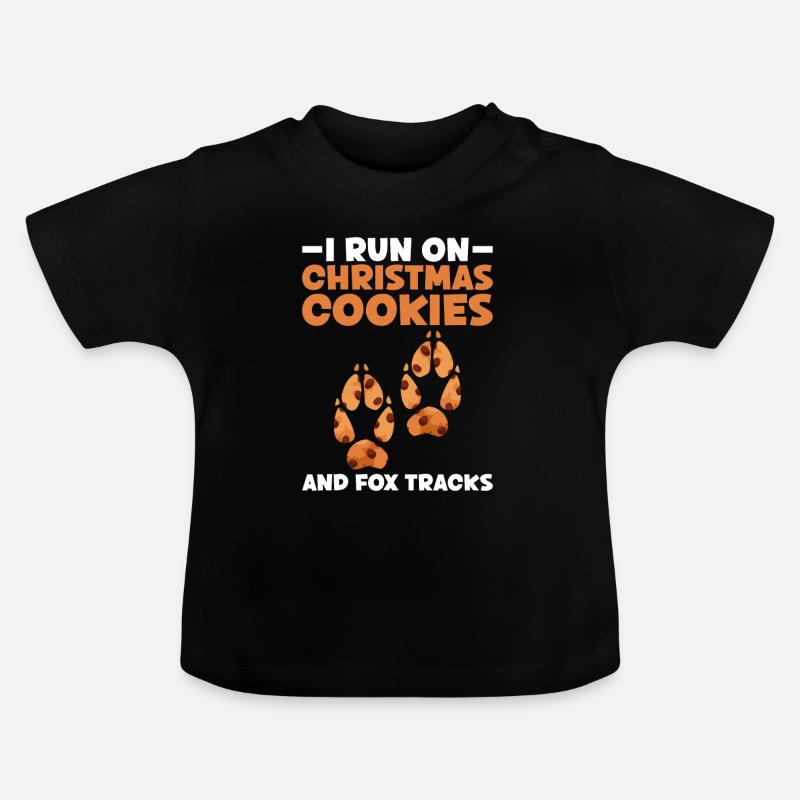 Fox Lover Funny Fox Cadeaux de Noël - T-shirt bio col rond Bébé - noir