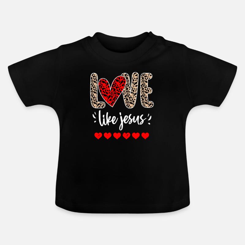 Aimer comme Jésus, chrétien - T-shirt bio col rond Bébé - noir