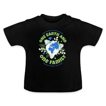 Journée de la Terre Une Terre et une Famille - T-shirt bio col rond Bébé - noir - Devant