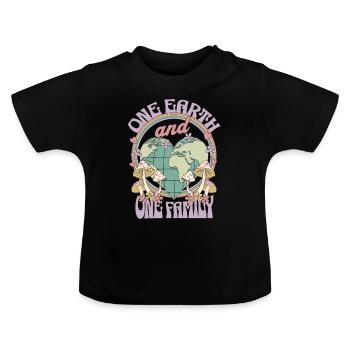 Journée de la Terre Une Terre et une Famille - T-shirt bio col rond Bébé - noir - Devant