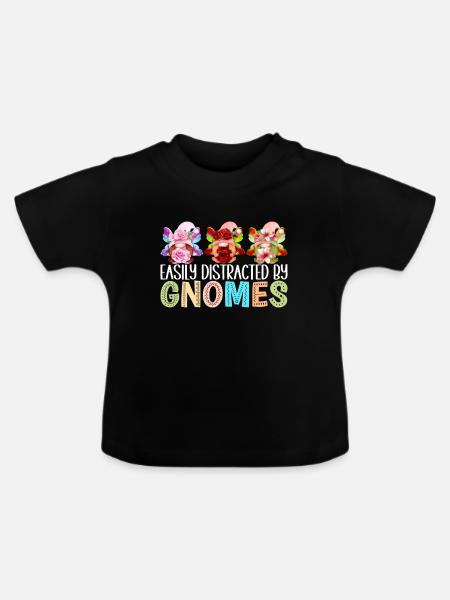 Gartenzwerge Gartenarbeit - Baby Bio-T-Shirt mit Rundhals - Schwarz