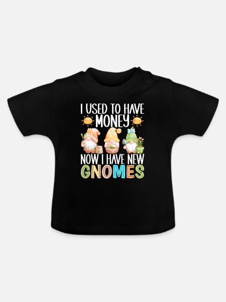 Gartenzwerge Gartenarbeit - Baby Bio-T-Shirt mit Rundhals - Schwarz