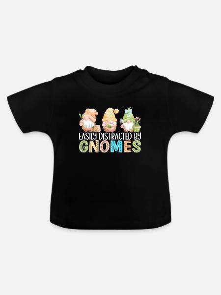 Gartenzwerge Gartenarbeit - Baby Bio-T-Shirt mit Rundhals - Schwarz