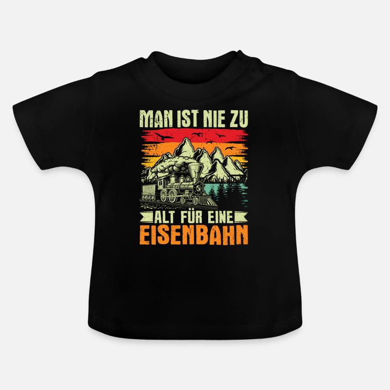 Modelleisenbahner Eisenbahner Geschenkidee - Baby Bio-T-Shirt mit Rundhals - Schwarz