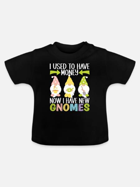 Gartenzwerge Gartenarbeit - Baby Bio-T-Shirt mit Rundhals - Schwarz