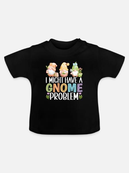 Gartenzwerge Gartenarbeit - Baby Bio-T-Shirt mit Rundhals - Schwarz