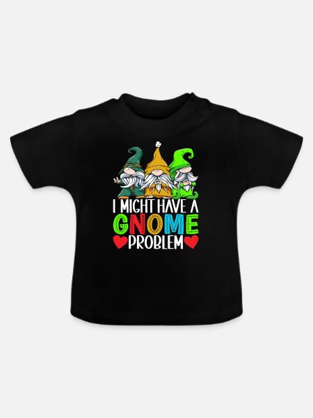 Gartenzwerge Gartenarbeit - Baby Bio-T-Shirt mit Rundhals - Schwarz
