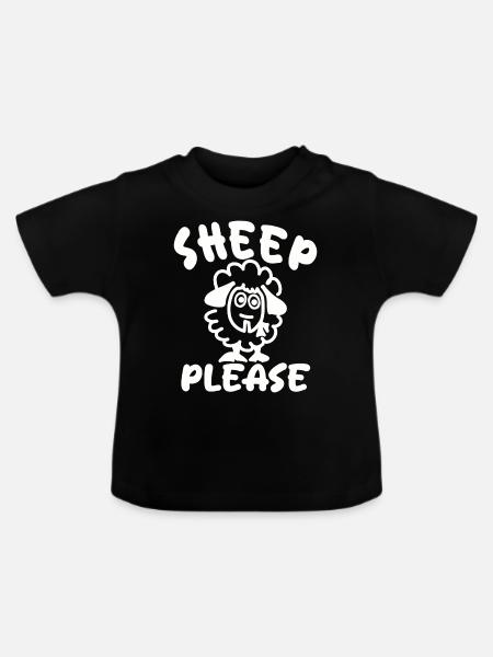Schaf bitte - Baby Bio-T-Shirt mit Rundhals - Schwarz