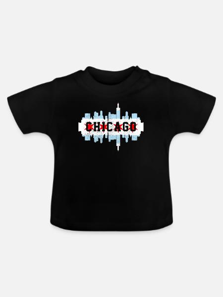 Chicago, Illinois - Baby Bio-T-Shirt mit Rundhals - Schwarz