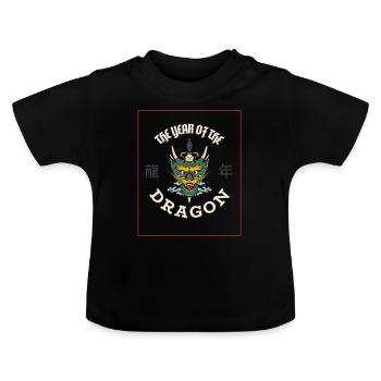 The Year Of The Dragon 2024 - Baby Bio-T-Shirt mit Rundhals - Schwarz - Vorne