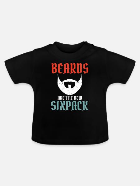Giftidea Beard Men - Baby Bio-T-Shirt mit Rundhals - Schwarz