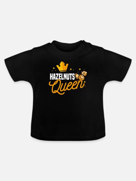 Haselnuss Königin - Baby Bio-T-Shirt mit Rundhals - Schwarz