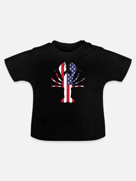 Langusten USA - Baby Bio-T-Shirt mit Rundhals - Schwarz
