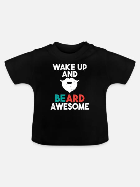Giftidea Beard Men - Baby Bio-T-Shirt mit Rundhals - Schwarz