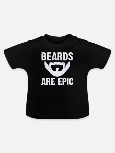 Giftidea Beard Men - Baby Bio-T-Shirt mit Rundhals - Schwarz