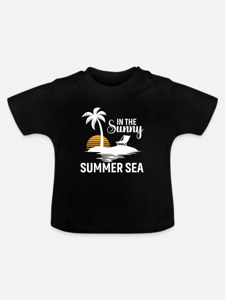Im Sonnigen Sommermeer - Baby Bio-T-Shirt mit Rundhals - Schwarz