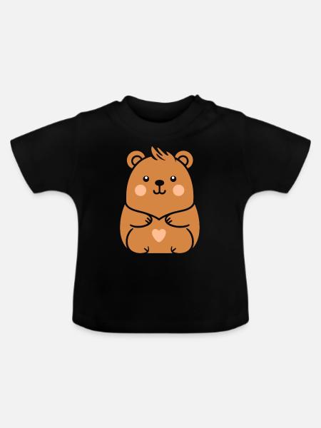 Capybara - Baby Bio-T-Shirt mit Rundhals - Schwarz