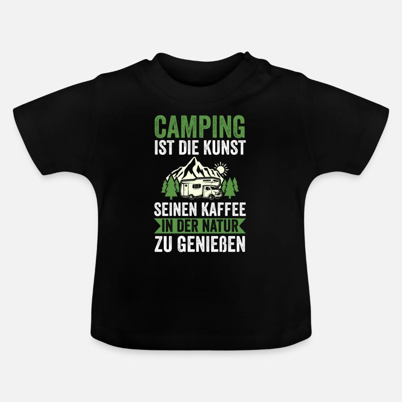Camping-car Camping-car Camping Camping - T-shirt bio col rond Bébé - noir
