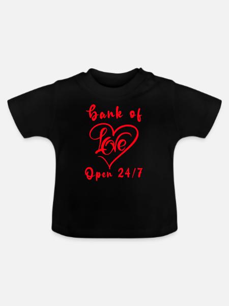 Bank der Liebe - Baby Bio-T-Shirt mit Rundhals - Schwarz