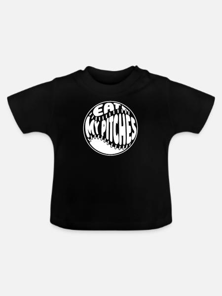 Baseball Witzig - Baby Bio-T-Shirt mit Rundhals - Schwarz