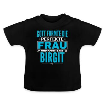 Birgit Name Design - Baby Bio-T-Shirt mit Rundhals - Schwarz - Vorne