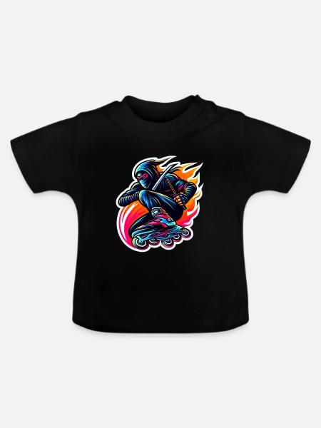 Rollerblade Ninja 10 - Baby Bio-T-Shirt mit Rundhals - Schwarz