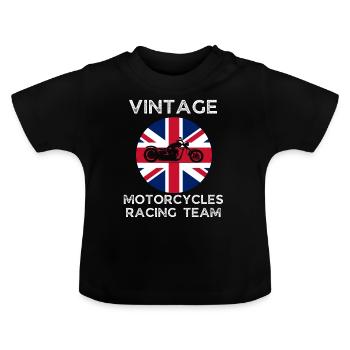 Britische Motorradrennen - Baby Bio-T-Shirt mit Rundhals - Schwarz - Vorne