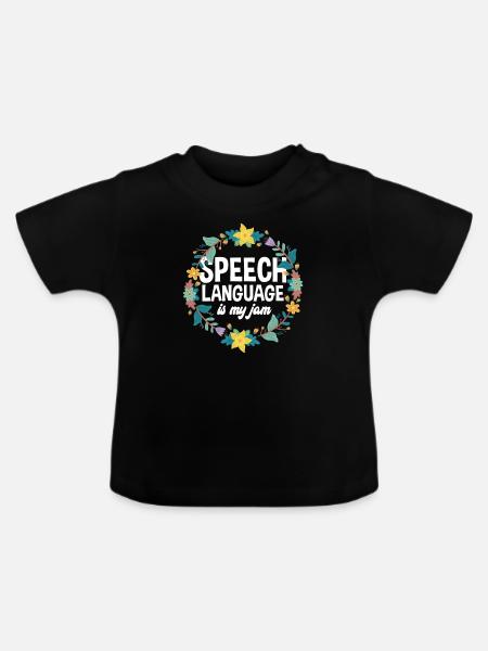 Sprachtherapeutin Sprachheilpädagogin Logopädin - Baby Bio-T-Shirt mit Rundhals - Schwarz