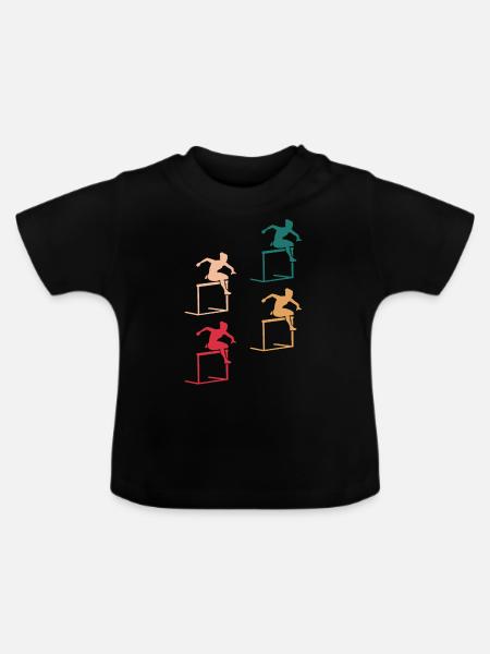 Farbspiel des Hindernislaufs - Baby Bio-T-Shirt mit Rundhals - Schwarz