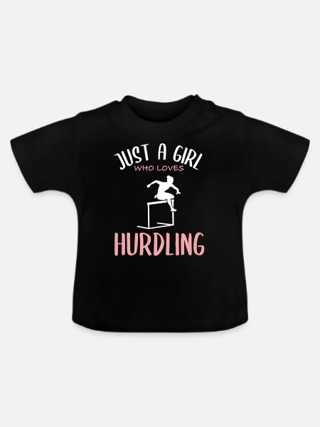 Hürdenlauf-Liebe - Mädchenpower - Baby Bio-T-Shirt mit Rundhals - Schwarz