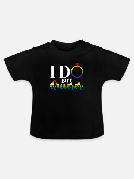 Gay Pride Hochzeit Homo-Ehe - Baby Bio-T-Shirt mit Rundhals - Schwarz