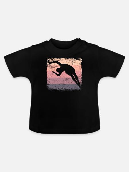 Synchronisierter Wassertaucher High Diver - Baby Bio-T-Shirt mit Rundhals - Schwarz