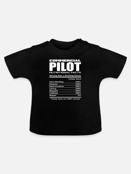 Kommerzieller Pilot Piloten Beruf - Baby Bio-T-Shirt mit Rundhals - Schwarz