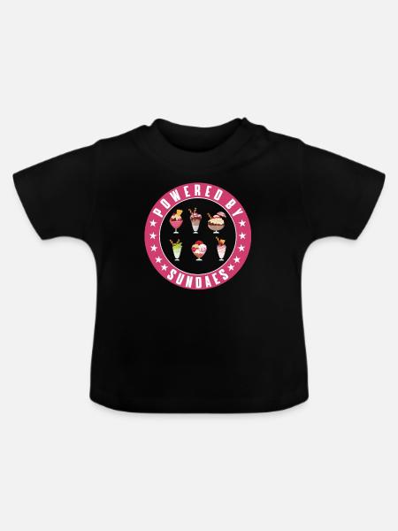 Angetrieben Von Eisbechern - Baby Bio-T-Shirt mit Rundhals - Schwarz