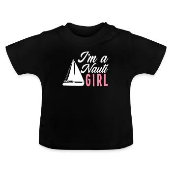 Jeux de mots Sailor Girl Sailor Sailing - T-shirt bio col rond Bébé - noir - Devant